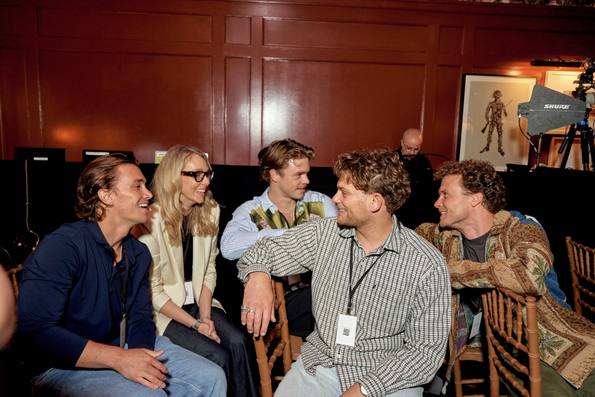 Finalists from the 2026 eBay Circular Fashion Fund cohort seated together and talking before the awards