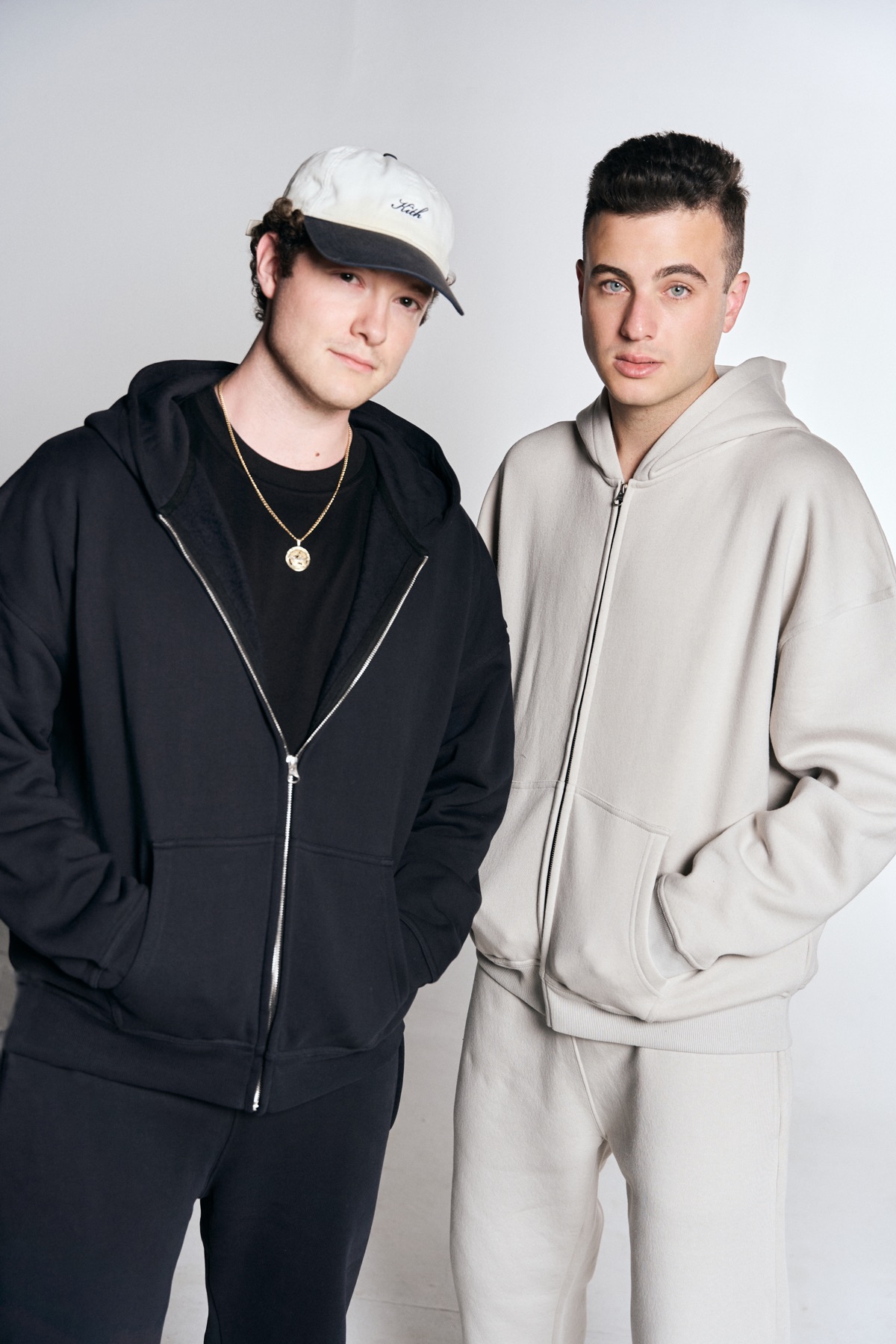 Joey Smolack and Zach Hiebert of Orbit Collective in Orbit zip hoodies